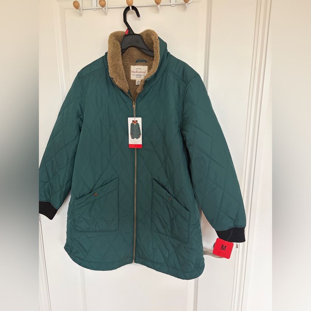 ❤️Weatherproof Women's Quilted Green Puffer Coat size M New with tag - Picture 2 of 8